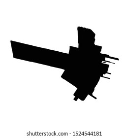 Vector map Kingston. Isolated vector Illustration. Black on White background. EPS 10 Illustration.