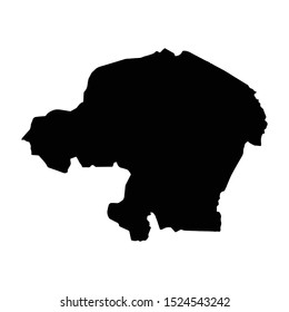 Vector map Kinshasa. Isolated vector Illustration. Black on White background. EPS 10 Illustration.