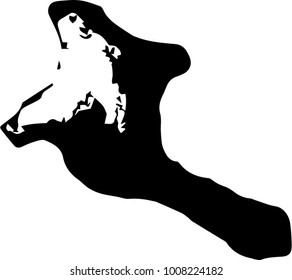 Vector map Kiribati. Black mask. Isolated, white background. 