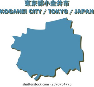 Vector Map of KOGANEI CITY , TOKYO, JAPAN