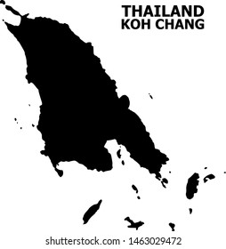 Vector Map of Koh Chang with caption. Map of Koh Chang is isolated on a white background. Simple flat geographic map.