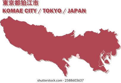 Vector Map of KOMAE CITY , TOKYO , JAPAN