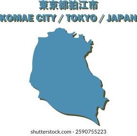 Vector Map of KOMAE CITY , TOKYO, JAPAN