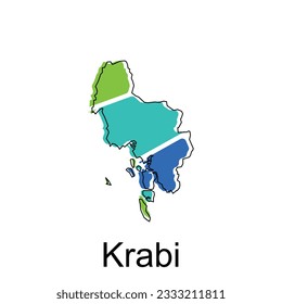 vector map of Krabi modern outline, High detailed vector illustration vector Design Template, suitable for your company