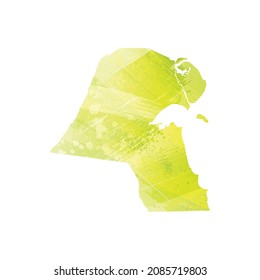 Vector map Kuwait. Isolated vector Illustration. Black on White background. EPS 10 Illustration.