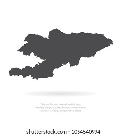 Vector map Kyrgyzstan. Isolated vector Illustration. Black on White background. EPS 10 Illustration.