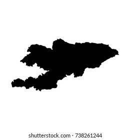 Vector map Kyrgyzstan. Isolated vector Illustration. Black on White background. EPS 10 Illustration.