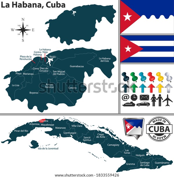 Vector Map La Habana Province Location Stock Vector Royalty Free 1833559426 Shutterstock