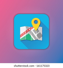 Vector Map with Label Icon