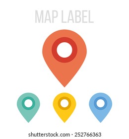 Vector map label icons. 