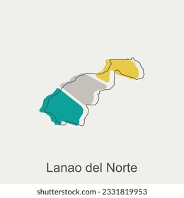 vector map of Lanao Del Norte modern outline, High detailed vector Philippines map illustration vector Design Template