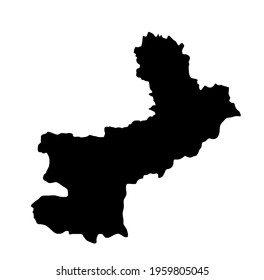 Vector map Languedoc Roussillon province, France region. Languedoc Roussillon silhouette map illustration isolated on white background. French territory.