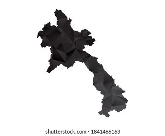 Vector map of Laos black polygon style gradient.