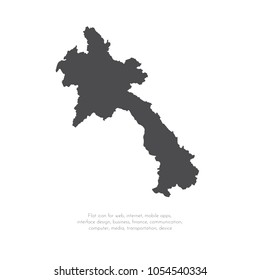 Vector map Laos. Isolated vector Illustration. Black on White background. EPS 10 Illustration.