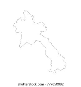 Vector map Laos. Isolated vector Illustration. Black on White background. EPS 10 Illustration.