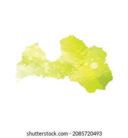 Vector map Latvia. Isolated vector Illustration. Black on White background. EPS 10 Illustration.