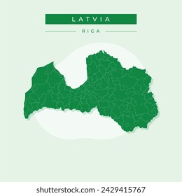 Vector map Latvia. Isolated vector Illustration. Black on White background. EPS Illustration.