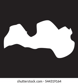 Vector map Latvia. Isolated vector Illustration. Black on White background.
