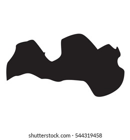 Vector map Latvia. Isolated vector Illustration. Black on White background. EPS Illustration.