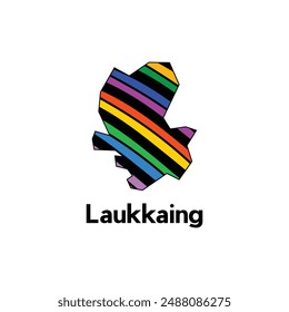 Vektorgrafik-Karte von Laukkaing modern und bunt, Hohe detaillierte Vektorgrafik Myanmar-Karte Illustration Vektorgrafik Design Vorlage
