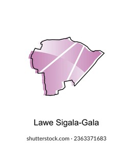 Vektorplan von Lawe Sigala Gala City moderne Umrisse, Logo Vector Design. Abstrakt, Design Konzept, Logo, Logotyp Element für Vorlage.