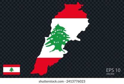 Vector map of Lebanon. Vector design isolated on grey background.
