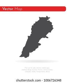 Vector map Lebanon. Isolated vector Illustration. Black on White background. EPS 10 Illustration.