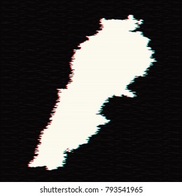 Vector map Lebanon. Isolated vector Illustration. Glitch effect. EPS 10 Illustration.