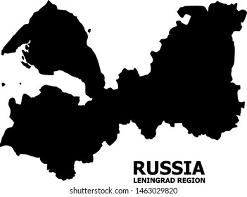 Vector Map of Leningrad Region with name. Map of Leningrad Region is isolated on a white background. Simple flat geographic map.