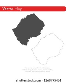 Vector map Lesotho. Isolated vector Illustration. Black on White background. EPS 10 Illustration.