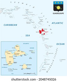 vector map of the Lesser Antilles with the Guadeloupe archipelago