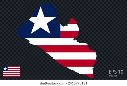 Vector map of Liberia. Vector design isolated on grey background.
