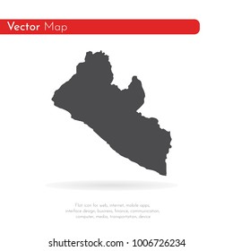 Vector map Liberia. Isolated vector Illustration. Black on White background. EPS 10 Illustration.