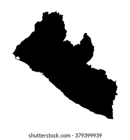 Vector map Liberia. Isolated vector Illustration. Black on White background. EPS Illustration.