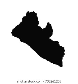 Vector map Liberia. Isolated vector Illustration. Black on White background. EPS 10 Illustration.