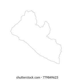 Vector map Liberia. Isolated vector Illustration. Black on White background. EPS 10 Illustration.