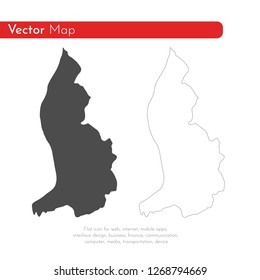 Vector map Liechtenstein. Isolated vector Illustration. Black on White background. EPS 10 Illustration.