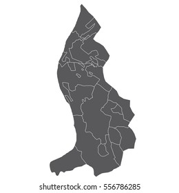 Vector map Liechtenstein. Isolated vector Illustration. Black on White background. EPS Illustration.