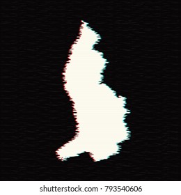 Vector map Liechtenstein. Isolated vector Illustration. Glitch effect. EPS 10 Illustration.