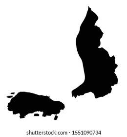 Vector map Liechtenstein and Vaduz. Country and capital. Isolated vector Illustration. Black on White background. EPS 10 Illustration.