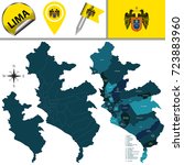 Vector map of Lima with named districts and travel icons.