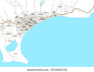 Mapa de vetores de Limassol District, Cyprus, municípios, bairros