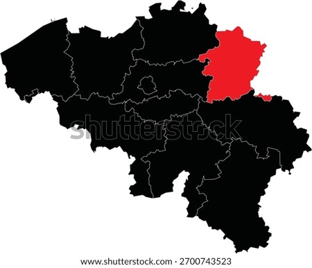 Vector Map of Limbourg Province on Belgium Map