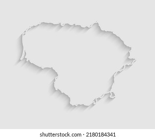 Vector map Lithuania with abstract shadow isolated on background. Template Europe country for pattern, design, illustration, backdrop. Creative concept outline, border, frontier map state Lithuania