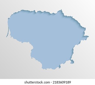 Vector map Lithuania with abstract shadow isolated on background. Template Europe country for pattern, design, illustration, backdrop. Creative concept outline, border, frontier map state Lithuania