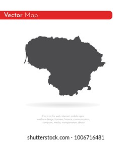 Vector map Lithuania. Isolated vector Illustration. Black on White background. EPS 10 Illustration.