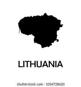 Vector map Lithuania. Isolated vector Illustration. Black on White background. EPS Illustration.