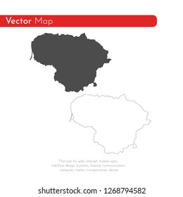 Vector map Lithuania. Isolated vector Illustration. Black on White background. EPS 10 Illustration.