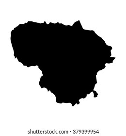 Vector map Lithuania. Isolated vector Illustration. Black on White background. EPS Illustration.