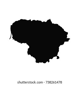 Vector map Lithuania. Isolated vector Illustration. Black on White background. EPS 10 Illustration.